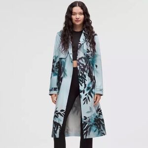 Lululemon - Always There Trench Coat - Misty Forest Blue Multi